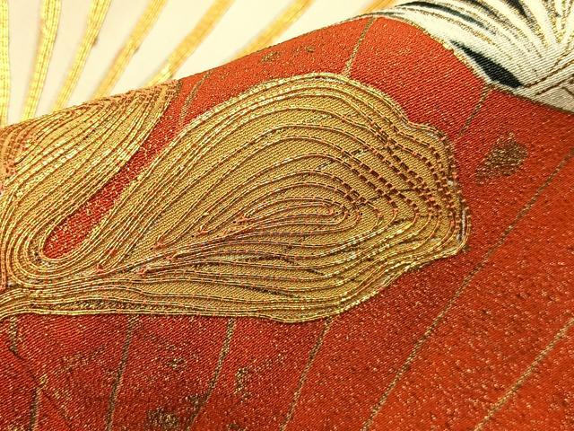 平和屋着物■豪華黒留袖　駒刺繍　扇面裏菊文　金彩　正絹　逸品　BAAY6799hj