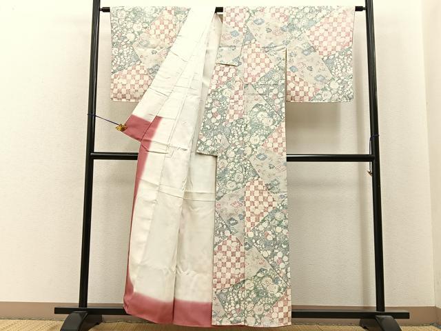平和屋着物■上質な小紋　辻が花　正絹　逸品　未使用　BAAY6800hj
