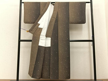 平和屋着物■上質な小紋　梅　正絹　逸品　BAAY6802hj
