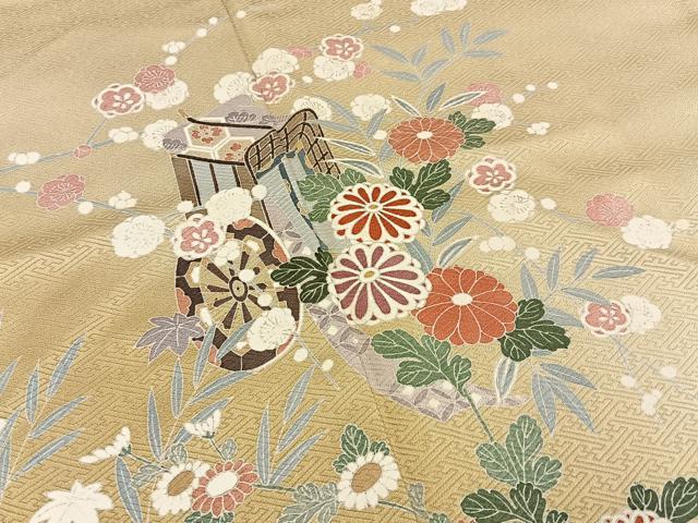 平和屋着物■訪問着　御所車花文　暈し染め　正絹　逸品　BAAY6803hj