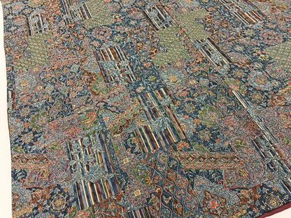 平和屋着物■上質な小紋　更紗花文　鬼しぼ縮緬　正絹　逸品　BAAY6804hj