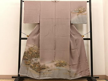 平和屋着物■訪問着　風景文　暈し染め　金彩　正絹　逸品　BAAY6810hj