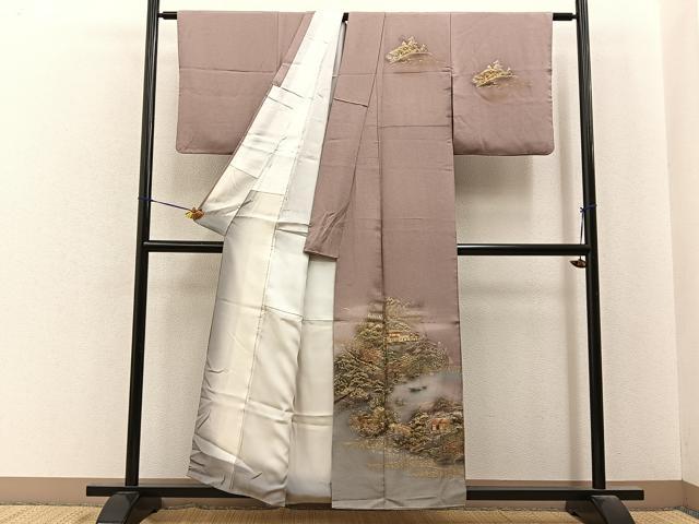 平和屋着物■訪問着　風景文　暈し染め　金彩　正絹　逸品　BAAY6810hj