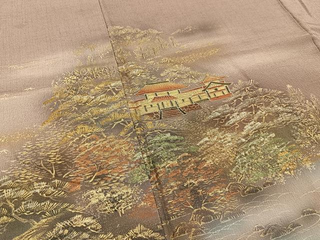 平和屋着物■訪問着　風景文　暈し染め　金彩　正絹　逸品　BAAY6810hj