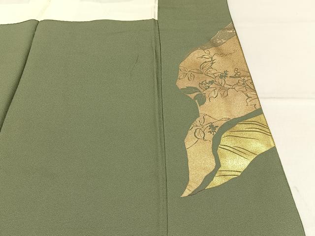 平和屋着物■豪華色留袖　地紙花文　金彩　正絹　逸品　BAAY6811hj