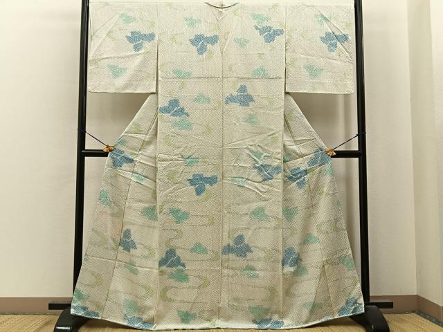 平和屋着物■上質な小紋　総絞り　風景文　正絹　逸品　BAAY6817hj