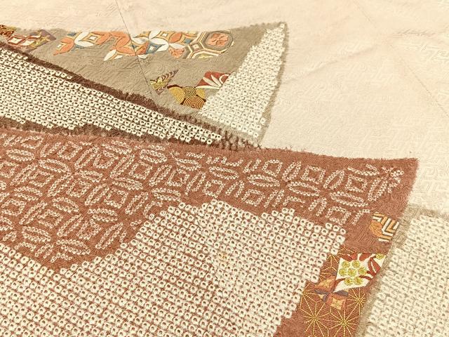 平和屋着物■豪華色留袖　絞り　駒刺繍　吉祥文　正絹　逸品　BAAY6818hj