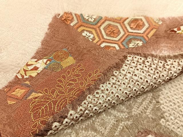 平和屋着物■豪華色留袖　絞り　駒刺繍　吉祥文　正絹　逸品　BAAY6818hj