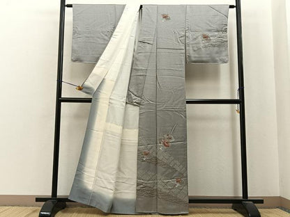 平和屋着物■中国三大刺繍　スワトウ刺繍　訪問着　絞り　扇面花文　金彩　正絹　逸品　BAAY6819hj