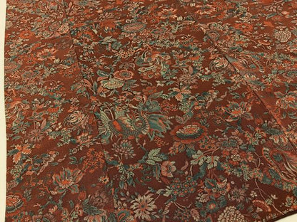 平和屋着物■上質な小紋　花鳥文　鬼しぼ縮緬　ロング丈　正絹　逸品　BAAY6821hj