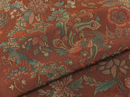平和屋着物■上質な小紋　花鳥文　鬼しぼ縮緬　ロング丈　正絹　逸品　BAAY6821hj