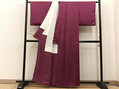 平和屋着物■上質な色無地　浅蘇芳色　正絹　逸品　未使用　BAAY6823hj