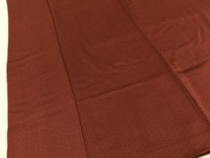 平和屋着物■上質な色無地　紗綾形地紋　海老茶色　正絹　逸品　BAAY6824hj