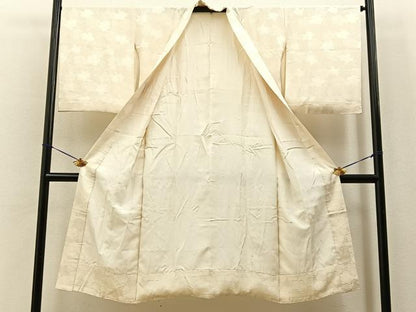平和屋着物■長襦袢　袷　花地紋　正絹　逸品　BAAY6826hj