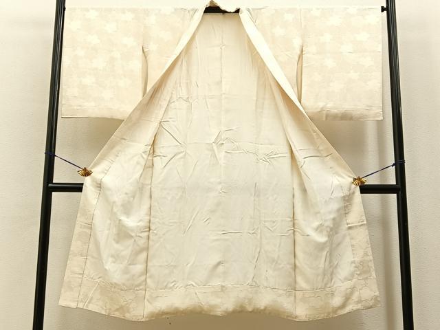 平和屋着物■長襦袢　袷　花地紋　正絹　逸品　BAAY6826hj