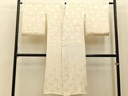 平和屋着物■長襦袢　袷　花地紋　正絹　逸品　BAAY6826hj
