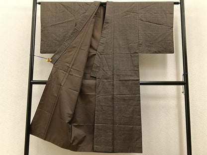 平和屋着物■男性　本場大島紬　120亀甲　総詰め　正絹　逸品　BAAY6828hj