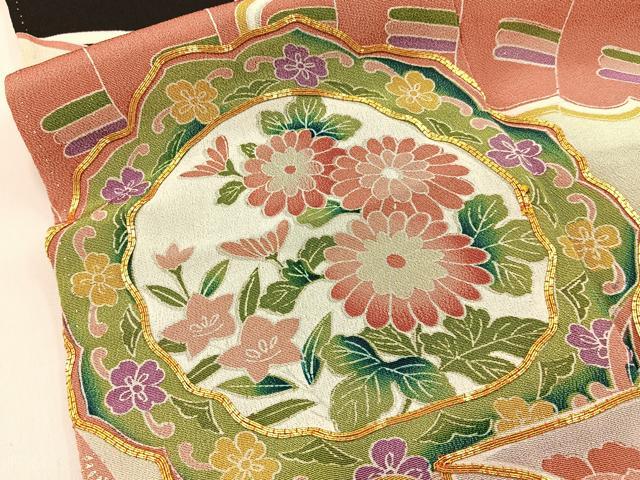 平和屋着物■豪華黒留袖　駒刺繍　檜扇吉祥花文　銀彩　正絹　逸品　BAAY6830hj