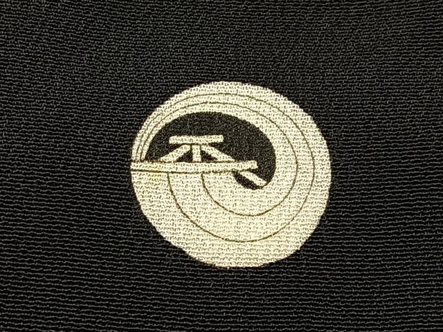 平和屋着物■豪華黒留袖　駒刺繍　檜扇吉祥花文　銀彩　正絹　逸品　BAAY6830hj