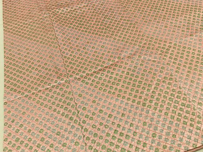 平和屋着物■上質な小紋　総絞り　菱文様　正絹　逸品　BAAY6834hj