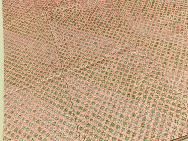平和屋着物■上質な小紋　総絞り　菱文様　正絹　逸品　BAAY6834hj
