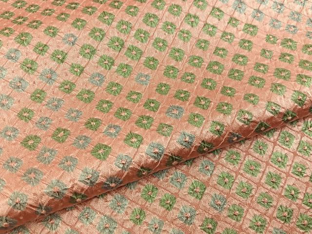 平和屋着物■上質な小紋　総絞り　菱文様　正絹　逸品　BAAY6834hj