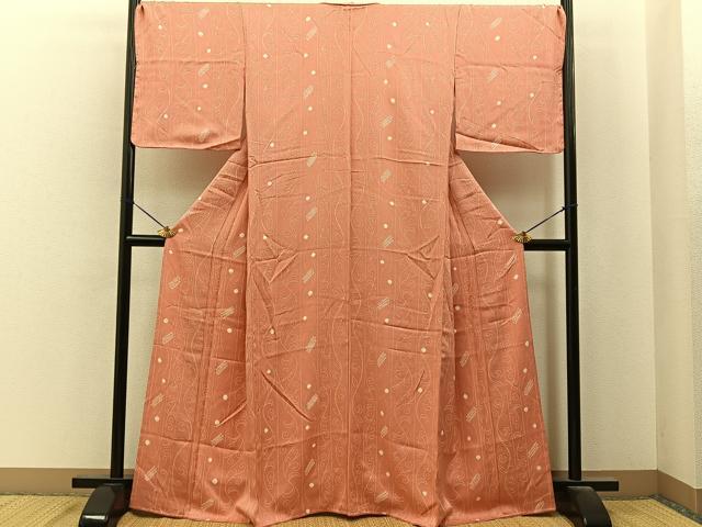 平和屋着物■上質な小紋　絞り　唐草文　正絹　逸品　未使用　BAAY6835hj