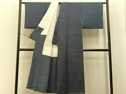 平和屋着物■上質な色無地　楓地紋　褐返色　正絹　逸品　BAAY6842hj