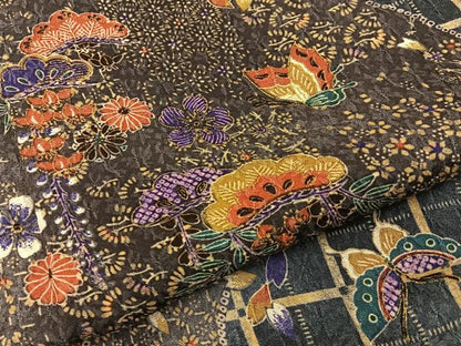 平和屋着物■上質な小紋　花蝶文　金彩　正絹　逸品　BAAY6843hj