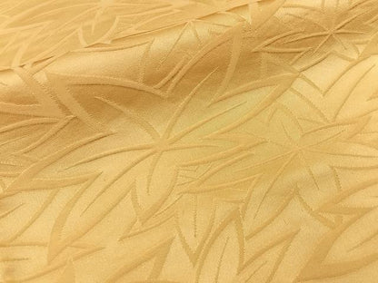 平和屋着物■上質な色無地　草葉地紋　蜂蜜色　正絹　逸品　BAAY6844hj