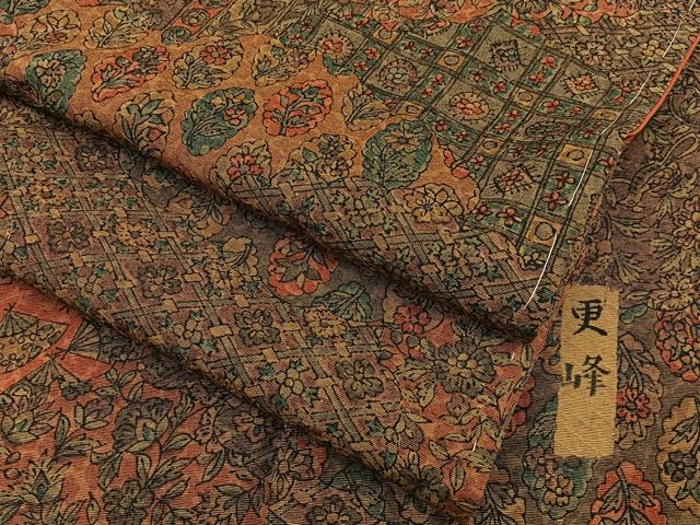 平和屋着物■上質な小紋　更峰作　雲取扇面花文　正絹　逸品　未使用　BAAY6845hj