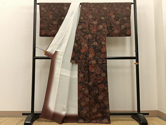 平和屋着物■訪問着　作家物　草花文　正絹　逸品　BAAY6846hj