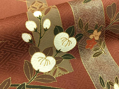 平和屋着物■訪問着　短冊草花文　暈し染め　金銀彩　正絹　逸品　BAAY6847hj