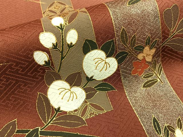 平和屋着物■訪問着　短冊草花文　暈し染め　金銀彩　正絹　逸品　BAAY6847hj