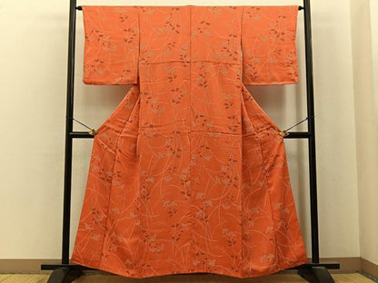 平和屋着物■上質な小紋　女郎花　正絹　逸品　BAAY6848hj