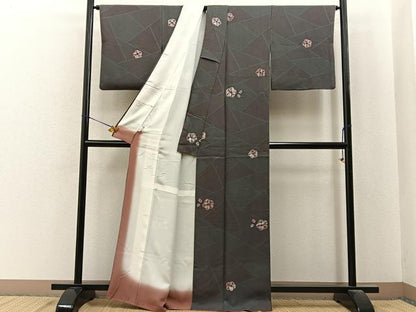 平和屋着物■上質な小紋　絞り　切嵌梅文　正絹　逸品　BAAY6849hj