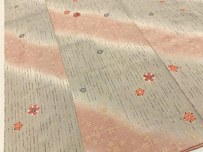 平和屋着物■上質な小紋　舞花文　暈し染め　金彩　お召縮緬　正絹　逸品　BAAY6850hj
