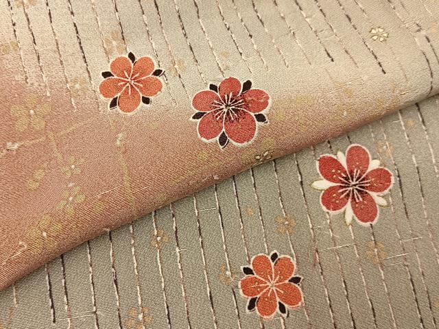 平和屋着物■上質な小紋　舞花文　暈し染め　金彩　お召縮緬　正絹　逸品　BAAY6850hj