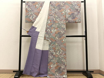 平和屋着物■上質な小紋　辻が花　金彩　正絹　逸品　BAAY6851hj