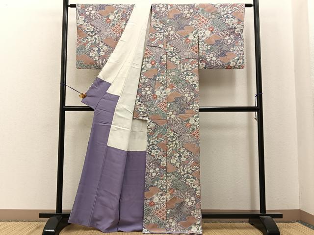 平和屋着物■上質な小紋　辻が花　金彩　正絹　逸品　BAAY6851hj