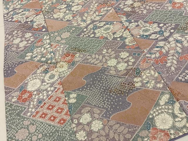 平和屋着物■上質な小紋　辻が花　金彩　正絹　逸品　BAAY6851hj