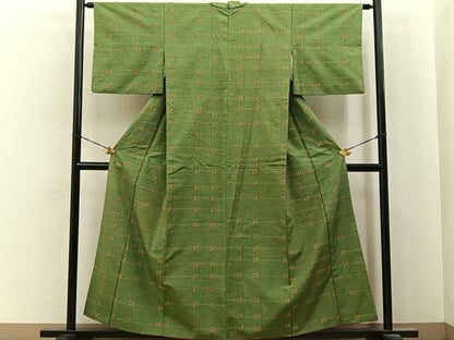 平和屋着物■上質な紬　舞花文　正絹　逸品　BAAY6852hj