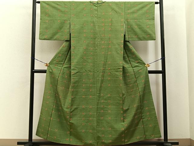 平和屋着物■上質な紬　舞花文　正絹　逸品　BAAY6852hj