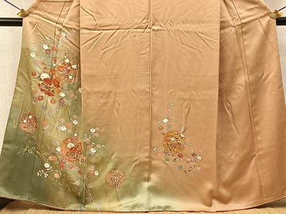 平和屋着物■訪問着　雪輪花文　暈し染め　金彩　正絹　逸品　未使用　BAAY6853hj