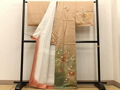平和屋着物■訪問着　雪輪花文　暈し染め　金彩　正絹　逸品　未使用　BAAY6853hj
