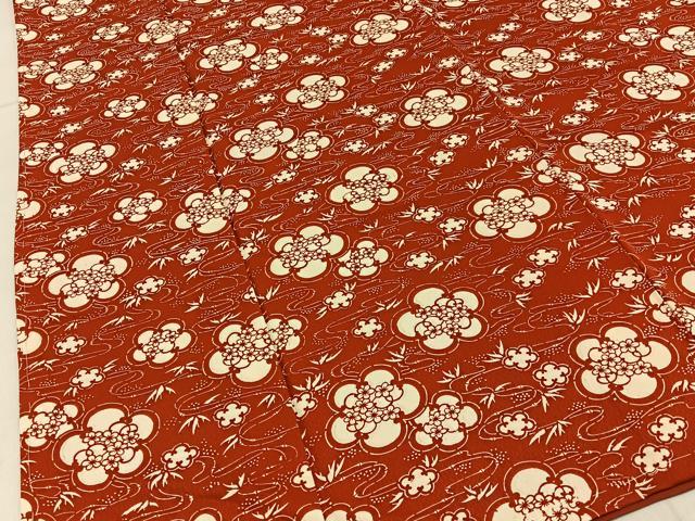 平和屋着物■上質な小紋　型染め　梅　正絹　逸品　未使用　BAAY6855hj