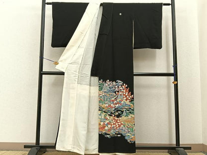 平和屋着物■豪華黒留袖　友禅　作家物　松竹梅　御所解文　正絹　逸品　BAAY6860hj