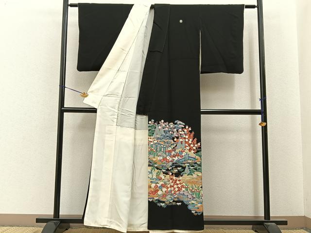 平和屋着物■豪華黒留袖　友禅　作家物　松竹梅　御所解文　正絹　逸品　BAAY6860hj