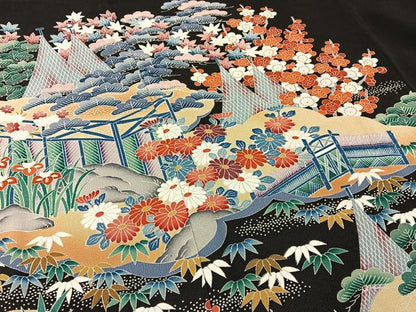 平和屋着物■豪華黒留袖　友禅　作家物　松竹梅　御所解文　正絹　逸品　BAAY6860hj
