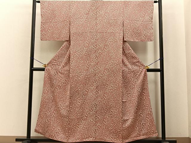 平和屋着物■上質な小紋　草葉文　正絹　逸品　BAAY6871hj